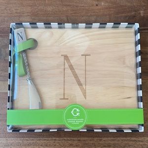 C. Wonder Monogrammed “N” Cheese Board &  Spreader